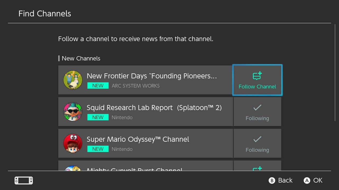 Выберите Follow Channel