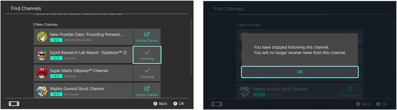 Выберите Follow, затем выберите OK