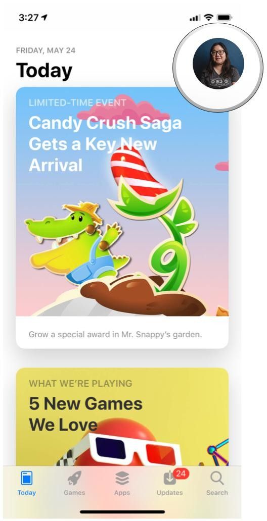 ios 12 App Store, выберите Apple ID Аватар
