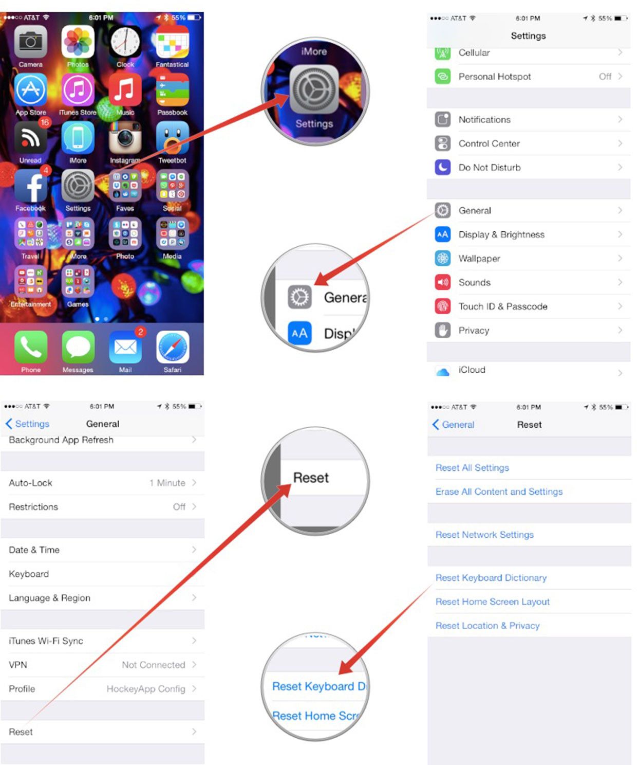 Как сбросить словарь клавиатуры вашего iPhone или iPad