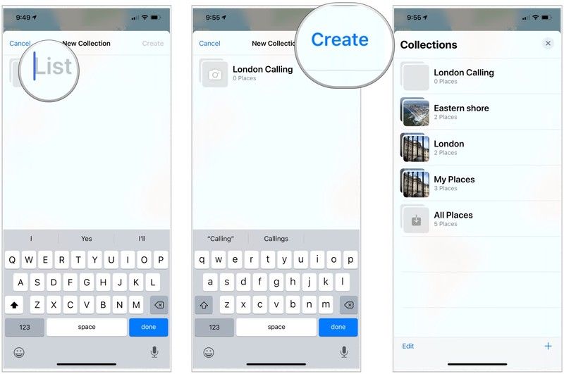 приложение карт создает название коллекции