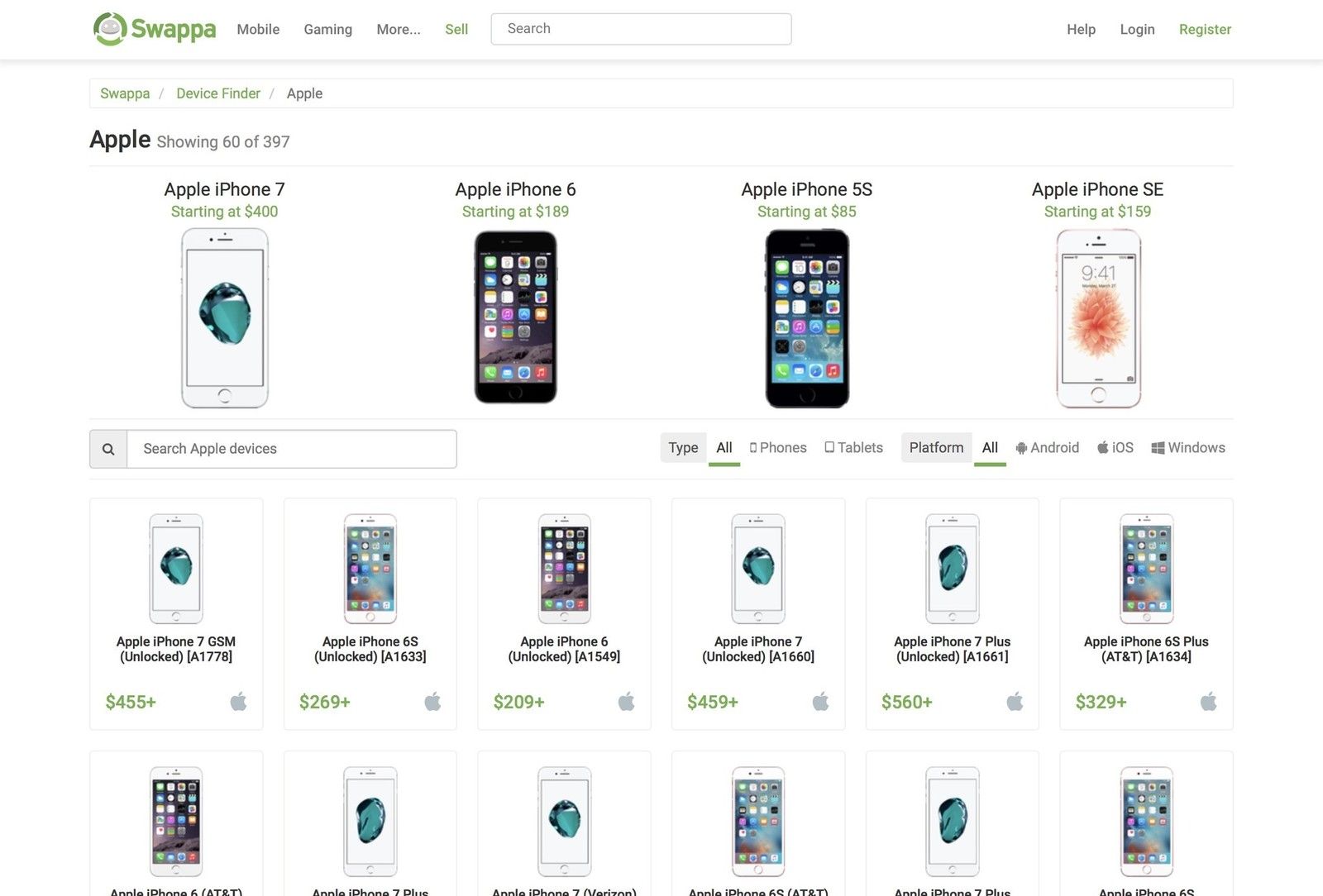 Торговля свапой в программе