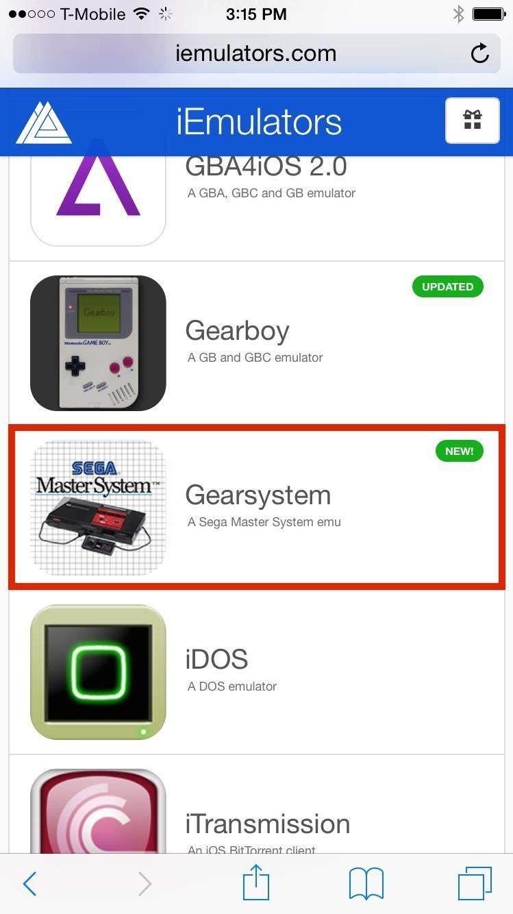 Играйте в игры Sega Master System на своем iPad и iPhone