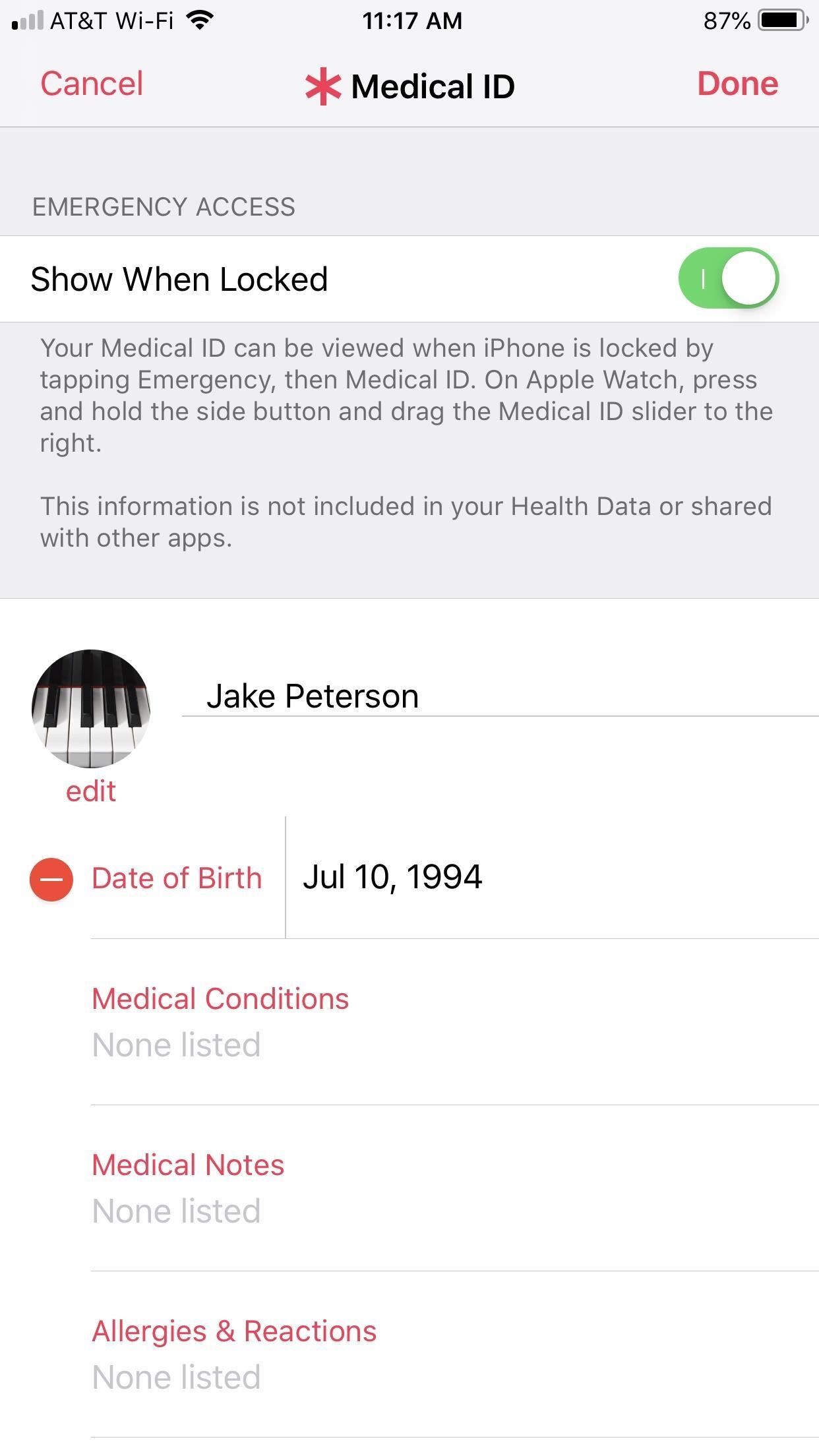 Как добавить карту экстренной медицинской помощи на свой iPhone's Lock Screen with Important Health Information for First Responders