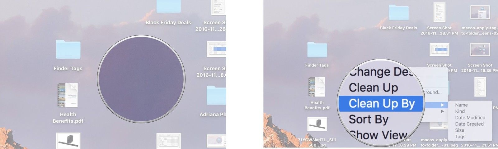 Щелкните правой кнопкой мыши пространство amny blan на рабочем столе и выберите команду «Очистить с помощью
