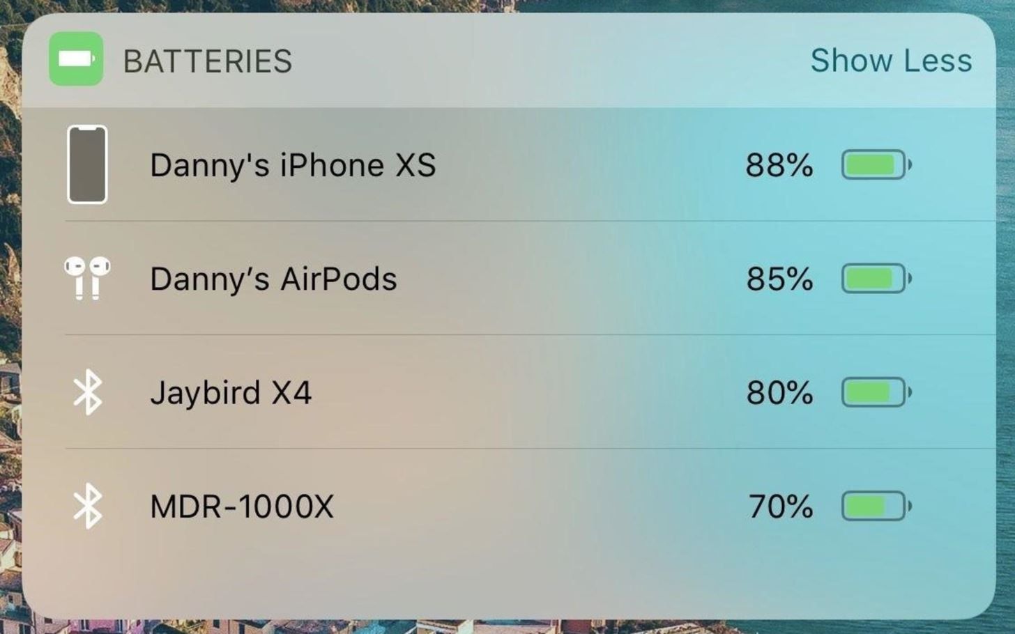 Как следить за уровнем заряда батареи всех ваших аксессуаров Bluetooth для iPhone всего лишь одним движением