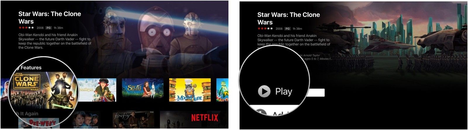 Воспроизведение фильма в Netflix V