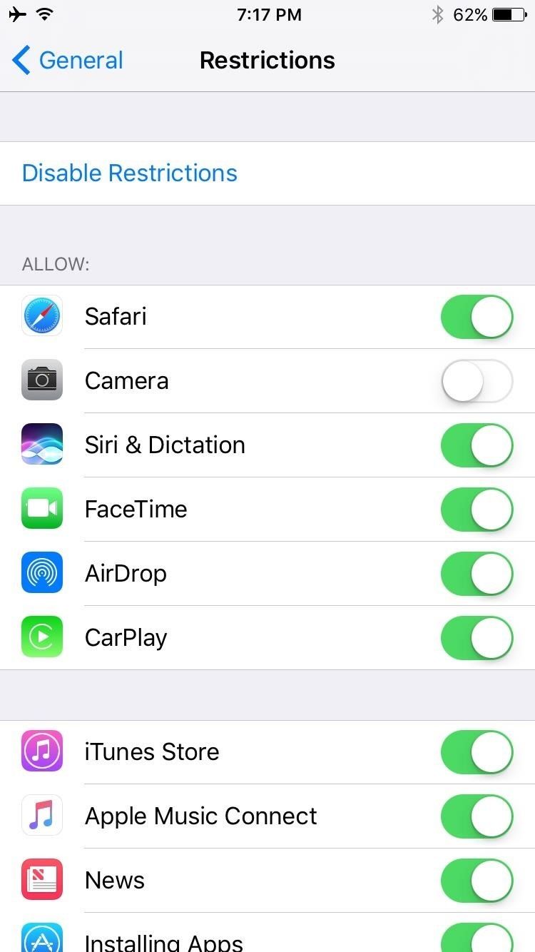 Как удалить ярлык блокировки экрана камеры на вашем iPhone в iOS 10
