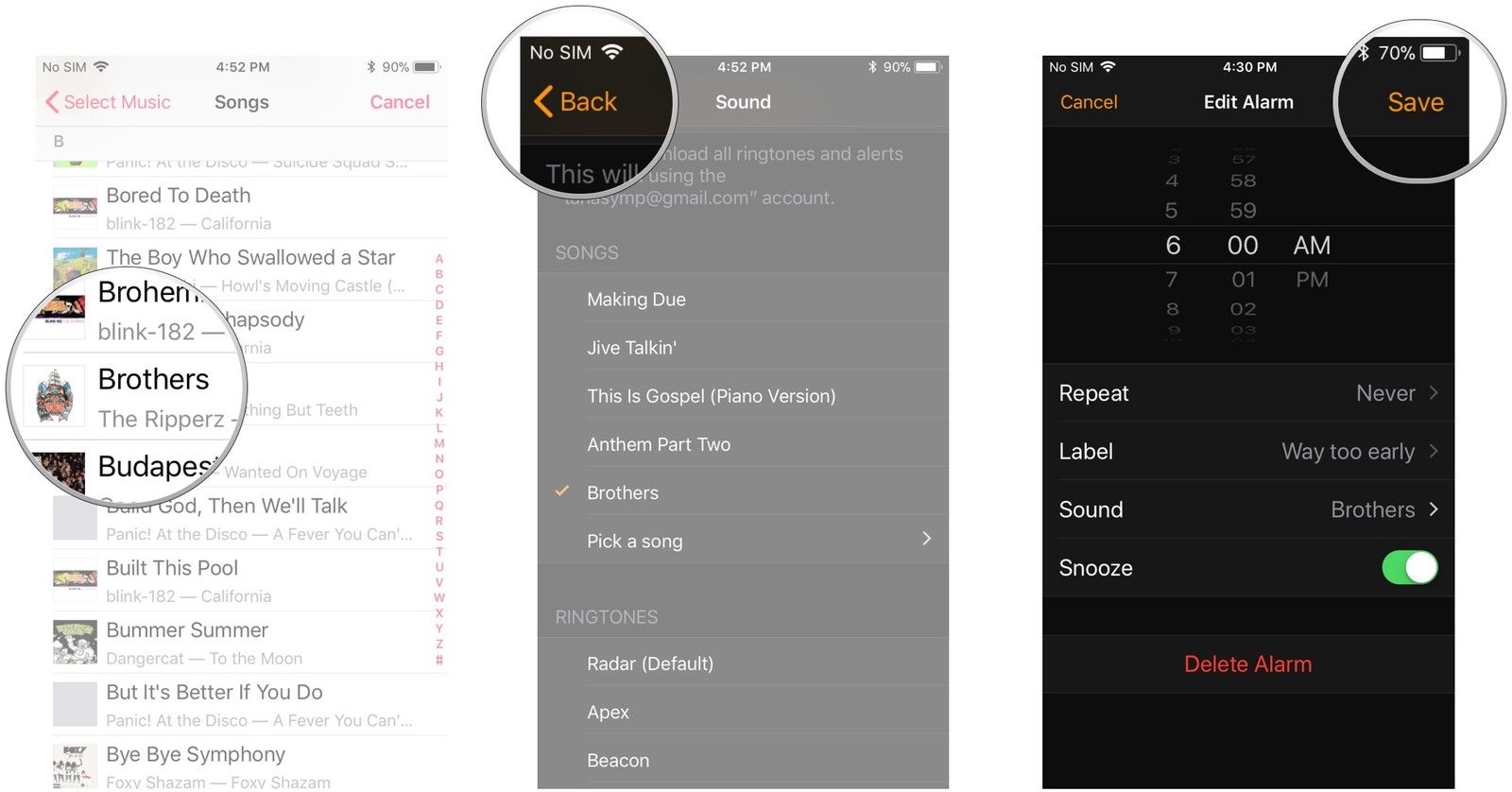 Нажмите на песню, нажмите Назад, нажмите Сохранить