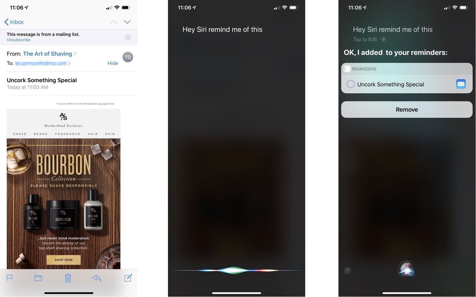 напомнить Сири об этом