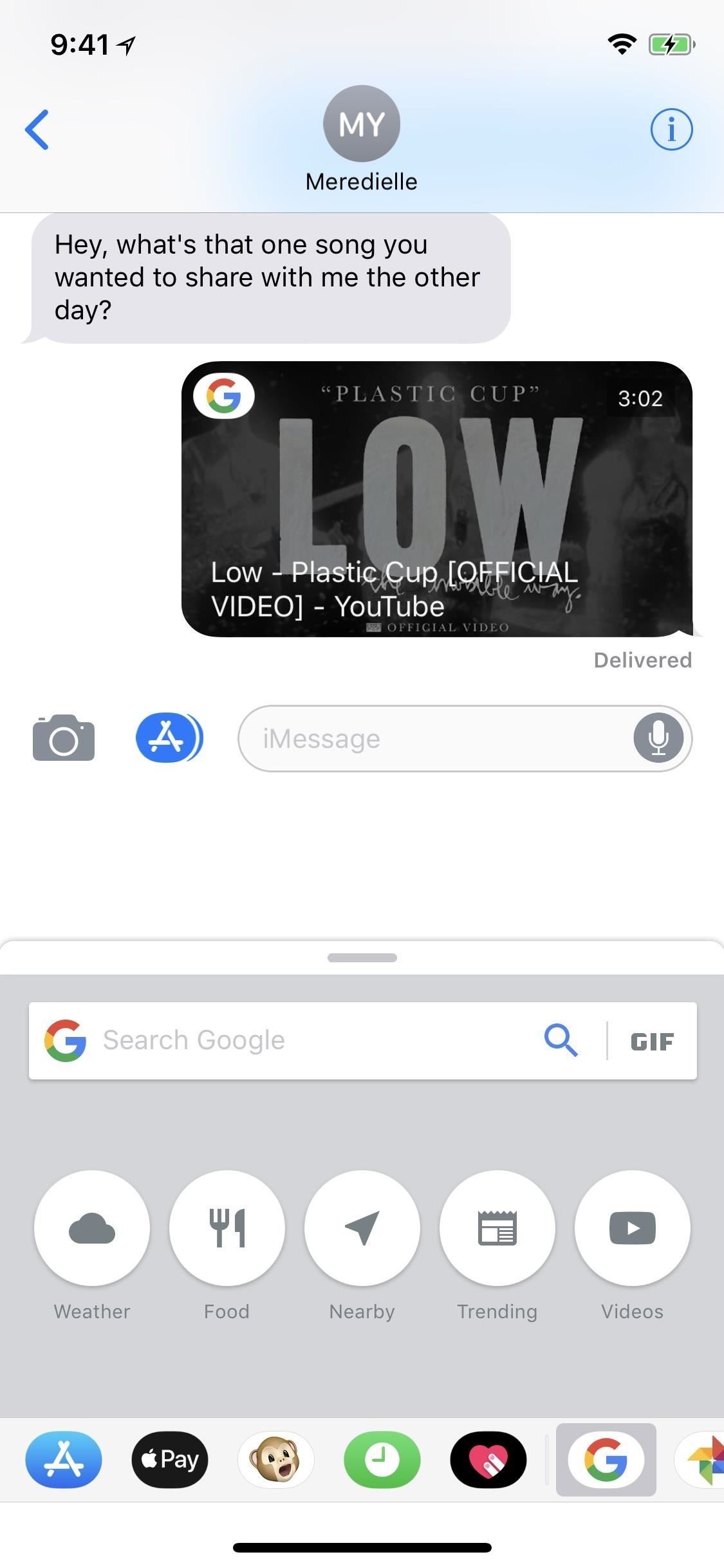 Сообщения 101: Как искать в Google места, видео и новости, которыми можно поделиться, прямо из ваших разговоров