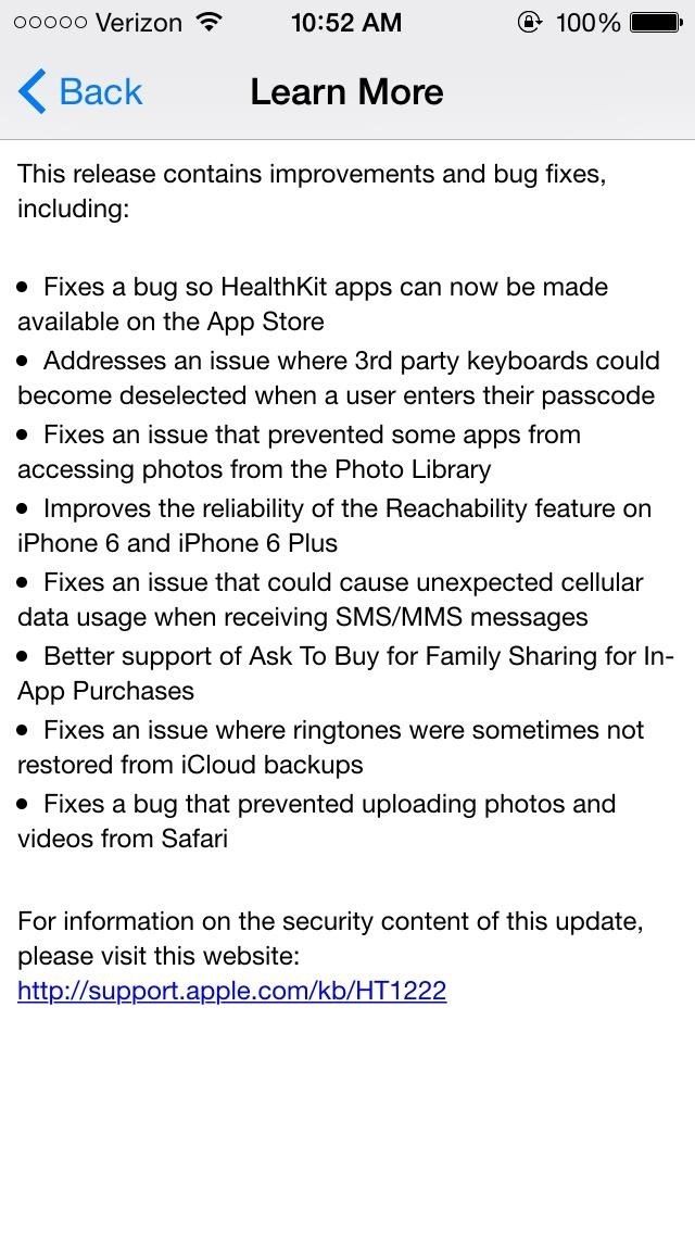 Исправьте Cell Service и Touch ID после установки обновления iOS 8.0.1 для iPhone