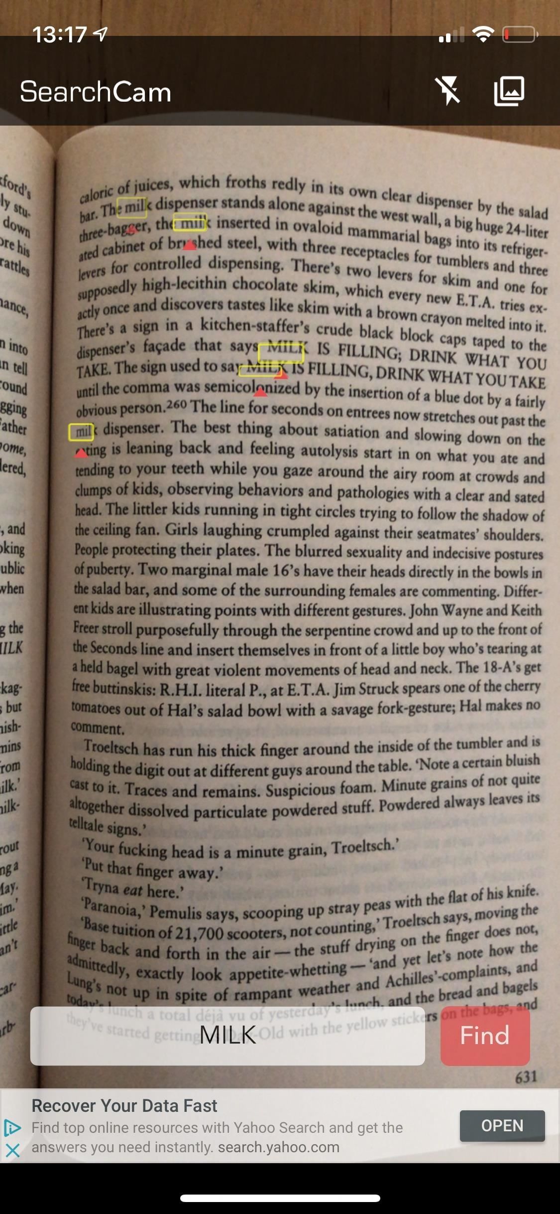 Как искать в реальном тексте слова и фразы, используя ваш iPhone