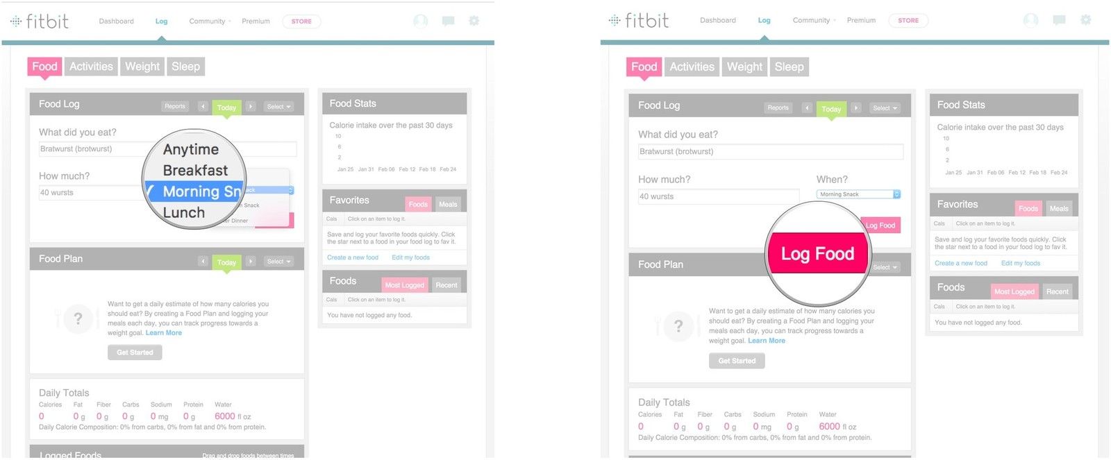 Выберите блюдо, укажите количество, нажмите Журнал