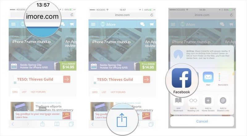 Запустите приложение, нажмите кнопку «Поделиться» и выберите способ обмена.