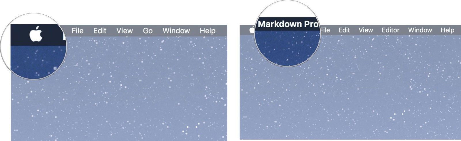 Панель меню Apple и App на Mac