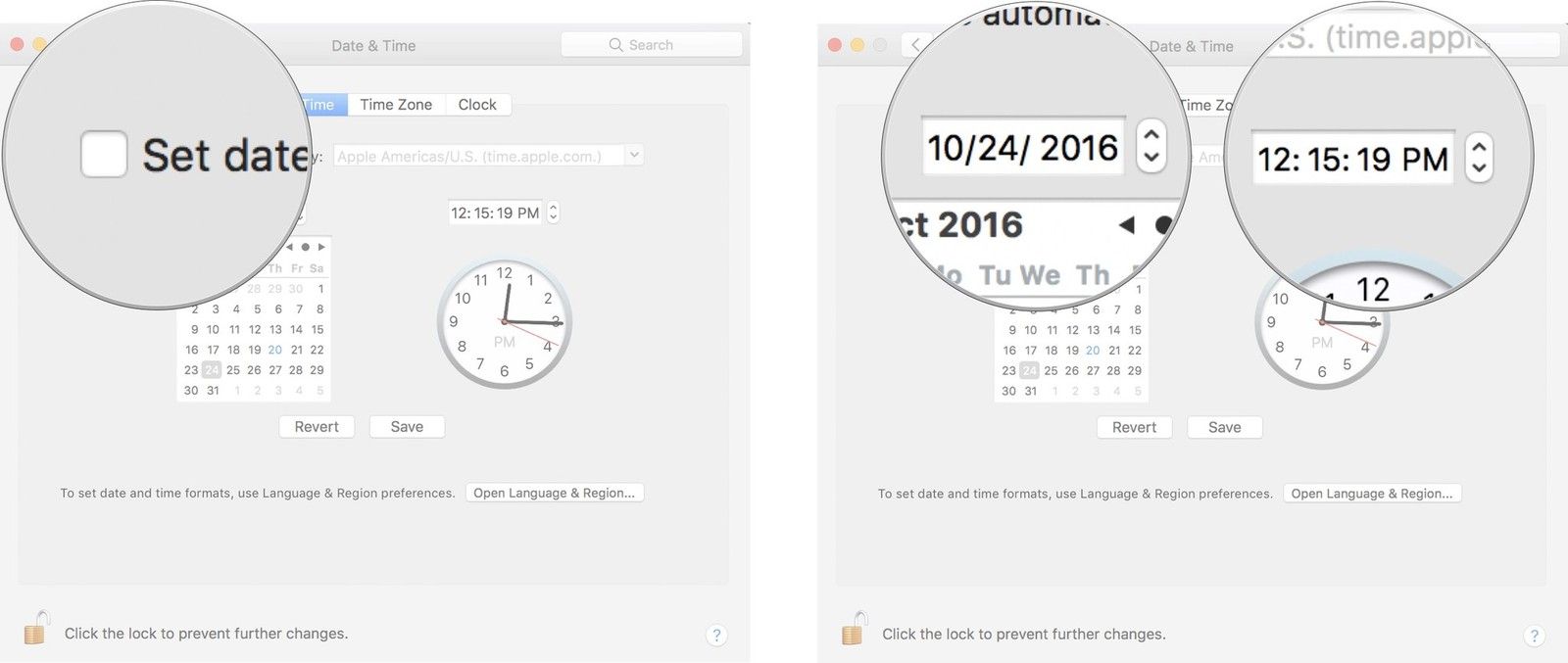 Снимите флажок автоматически, затем измените дату и время