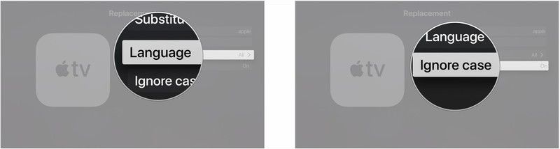Нажмите Язык, нажмите Игнорировать регистр