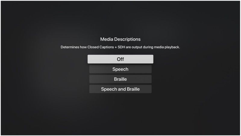 Нажмите Речь, Брайль или Речь и Брайль