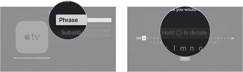 Нажмите Фраза, введите фразу