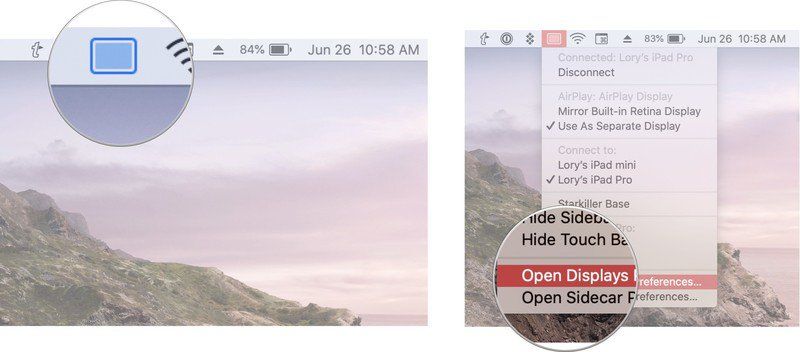 Нажмите на значок коляски, затем выберите «Показывает настройки».