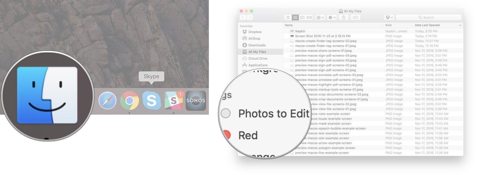 Откройте новое окно Finder и затем щелкните правой кнопкой мыши тег, который вы хотите изменить.