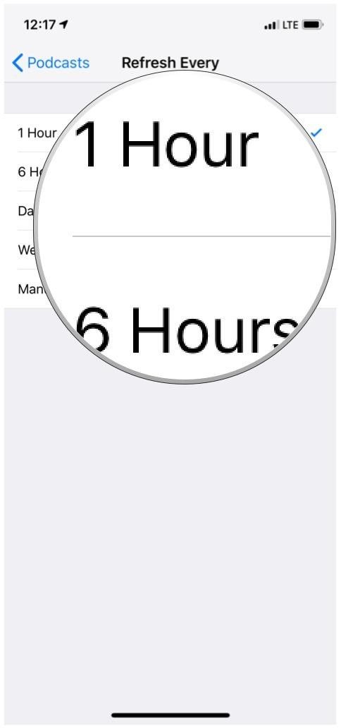 Настройки Apple Podcasts Обновить каждую опцию