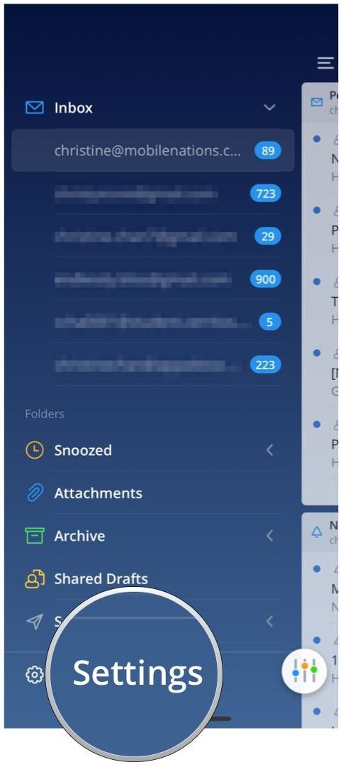 настройки боковой панели искры