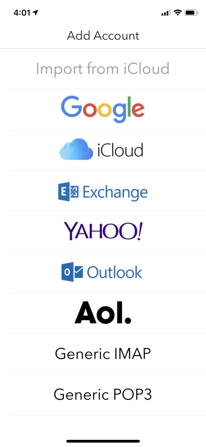 параметры учетной записи авиапочтой