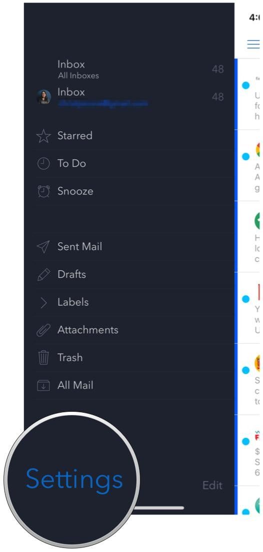 настройки бокового меню авиапочтой