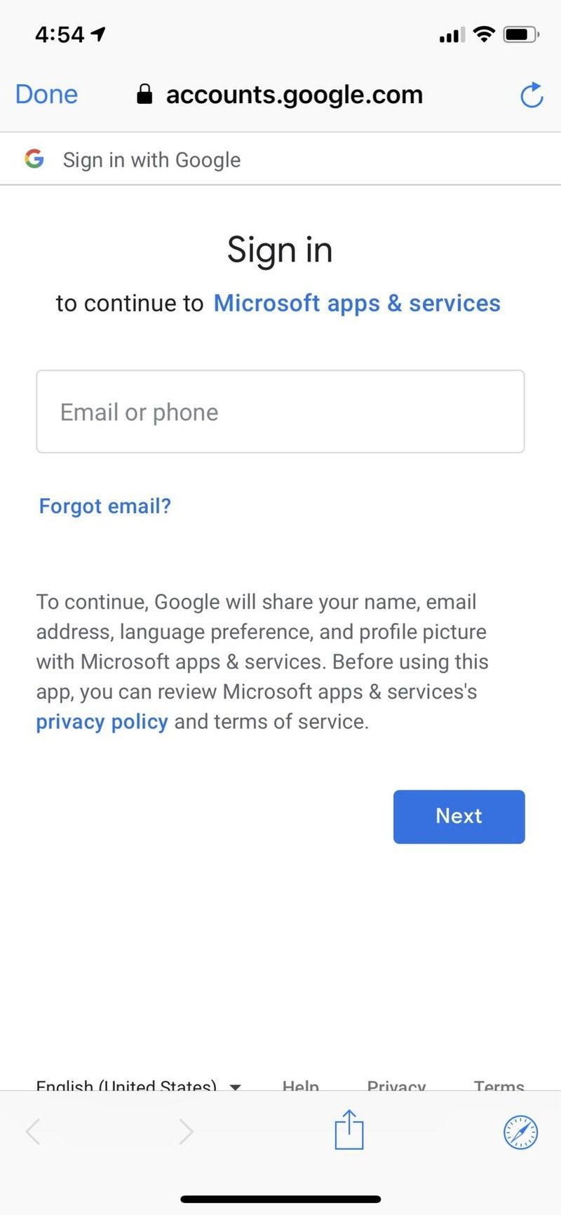внешний вид гугл логин