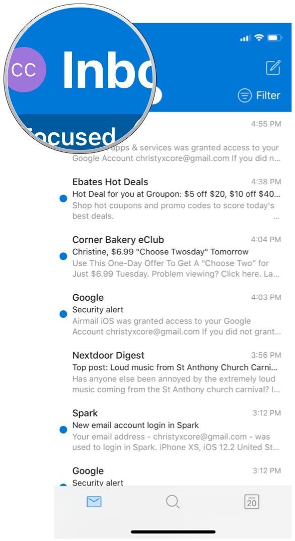 внешний вид почтового ящика, выберите аватар или заголовок почтового ящика для меню