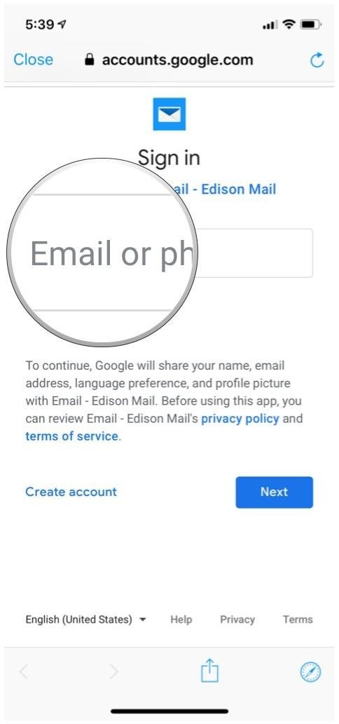 Edison Mail добавить аккаунт Google Войти