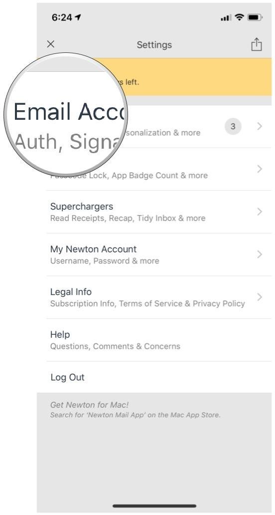 настройки почты ньютона