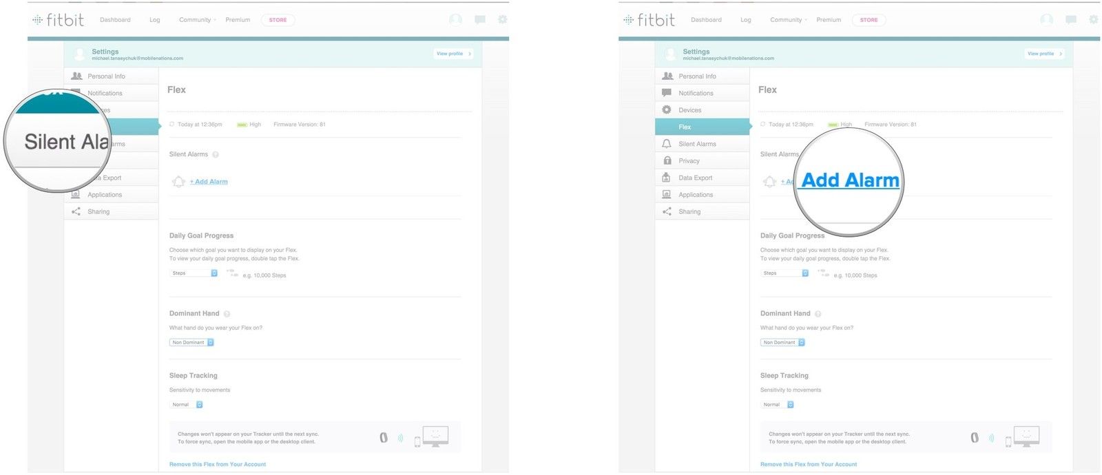 Нажмите Тихая тревога, Добавить тревогу