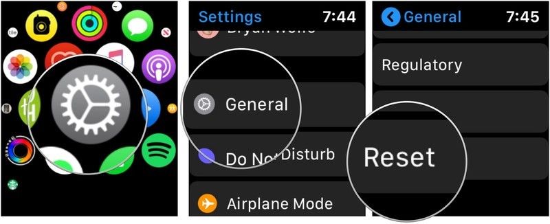 сбросить часы