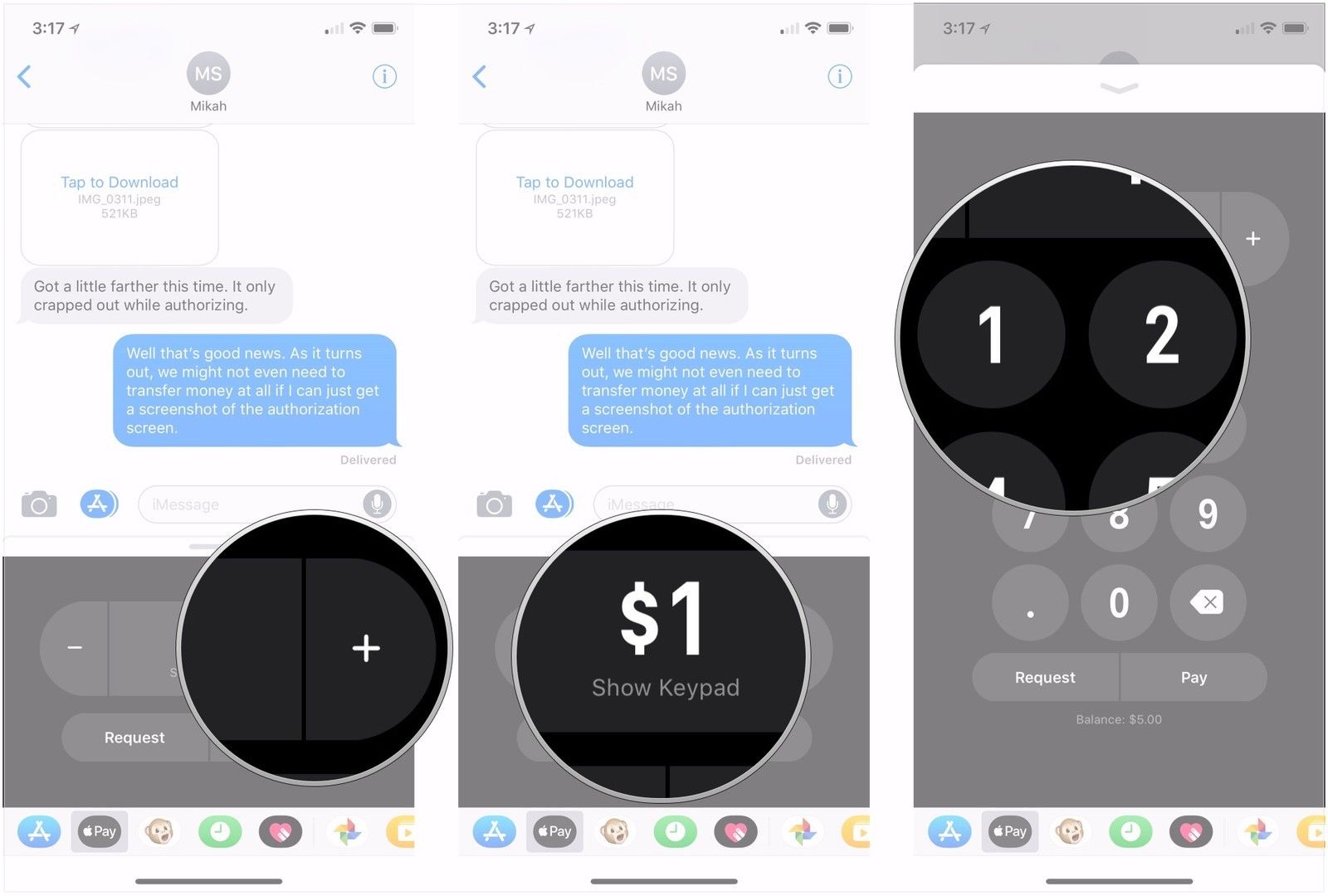 Нажмите - или +, нажмите Показать клавиатуру, введите сумму
