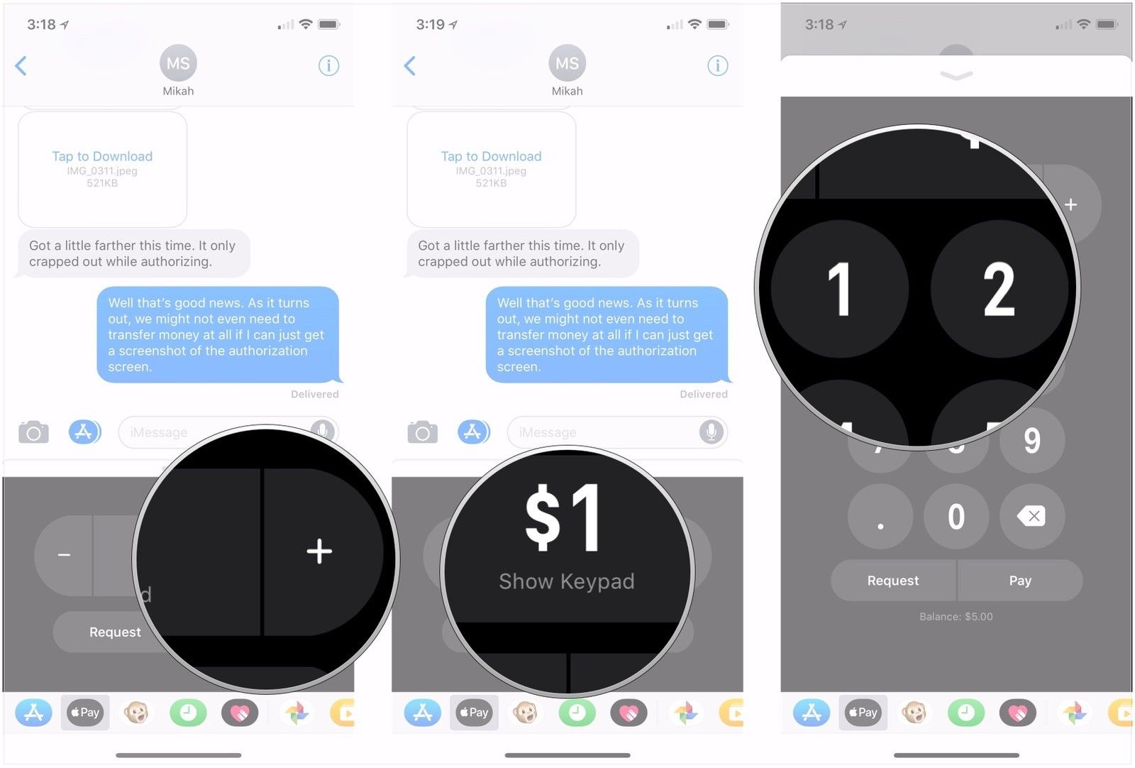 Нажмите - или +, нажмите Показать клавиатуру, введите сумму