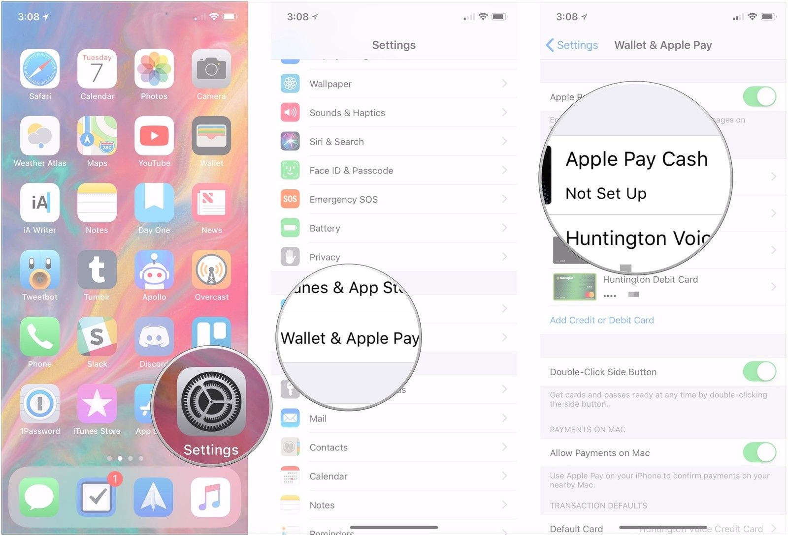 Откройте &laquo;Настройки&raquo;, нажмите &laquo;Кошелек и Apple Pay&raquo;, нажмите &laquo;Apple Pay Cash&raquo;