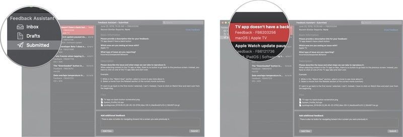 Нажмите на Отправлено, затем выберите тикет обратной связи