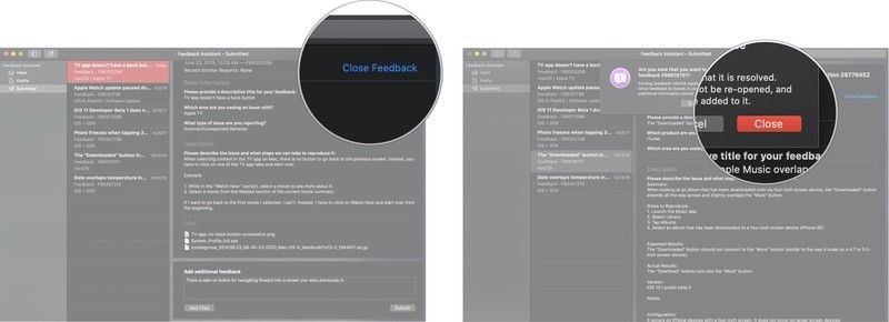 Нажмите Закрыть отзыв, затем нажмите Подтвердить