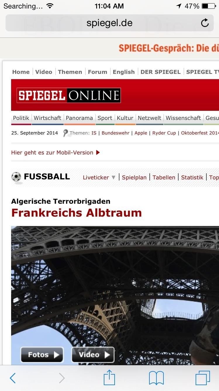 Как перевести иностранные веб-страницы в Safari для iOS 8