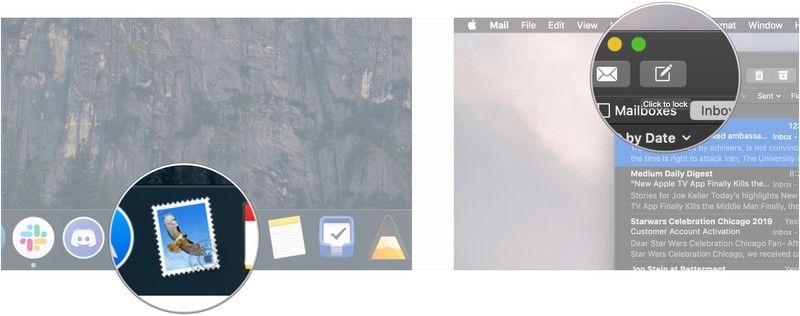 Откройте Почту, нажмите Создать новое сообщение