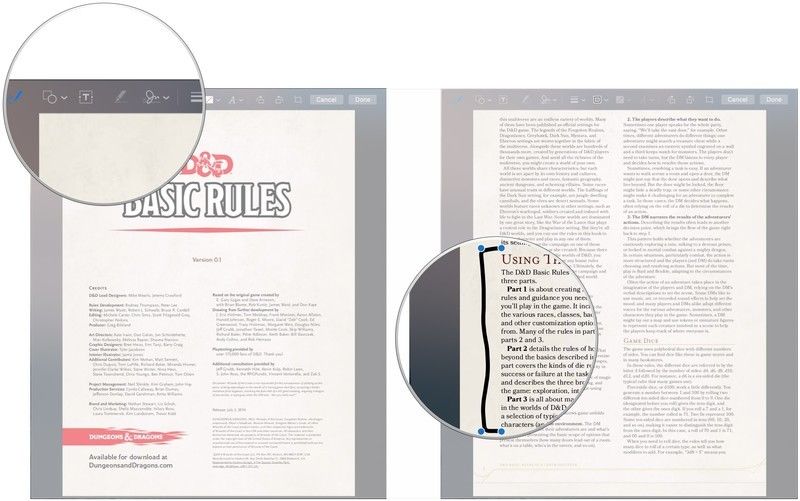 Нажмите на инструмент Разметка, отметьте свое вложение