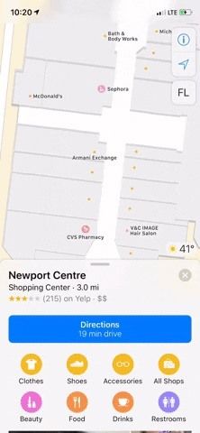 Как просматривать карты для магазинов и торговых центров в Apple Maps