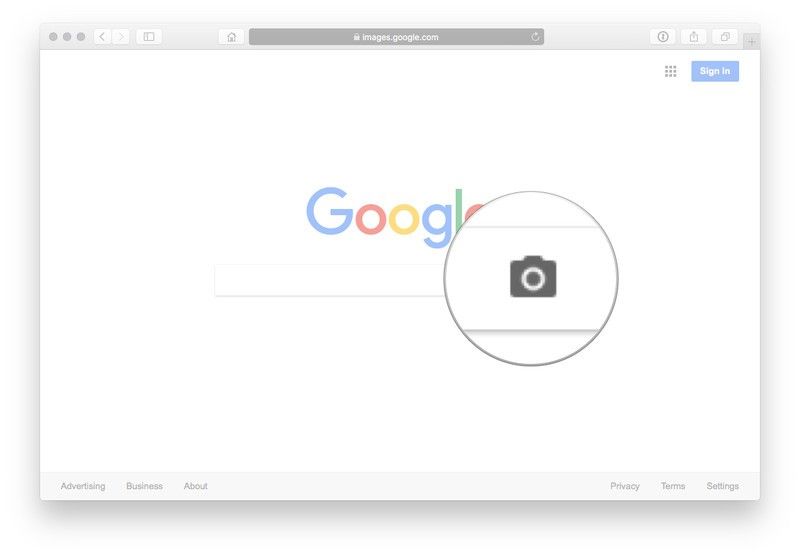 Нажмите кнопку «Поиск по изображению» на панели поиска (выглядит как камера).