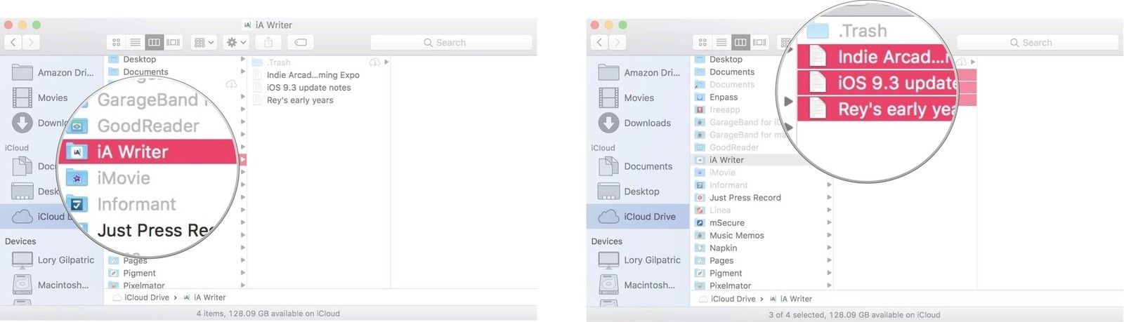 Нажмите на приложение, затем выберите файлы