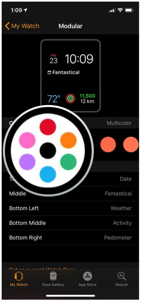 Приложение iOS 12 Watch, Модульное, Выбор Многоцветный