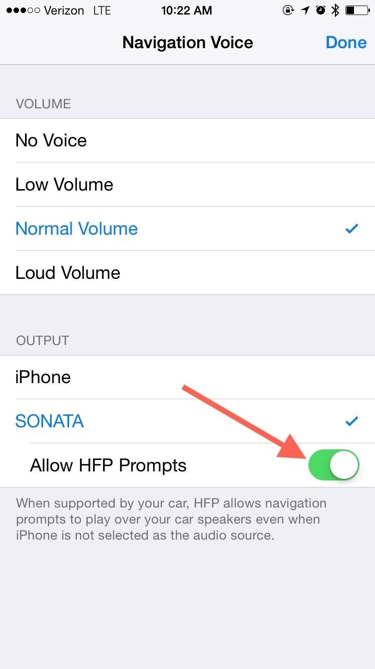 Воспроизведение навигационных подсказок iPhone при прослушивании радио через автомобильные динамики