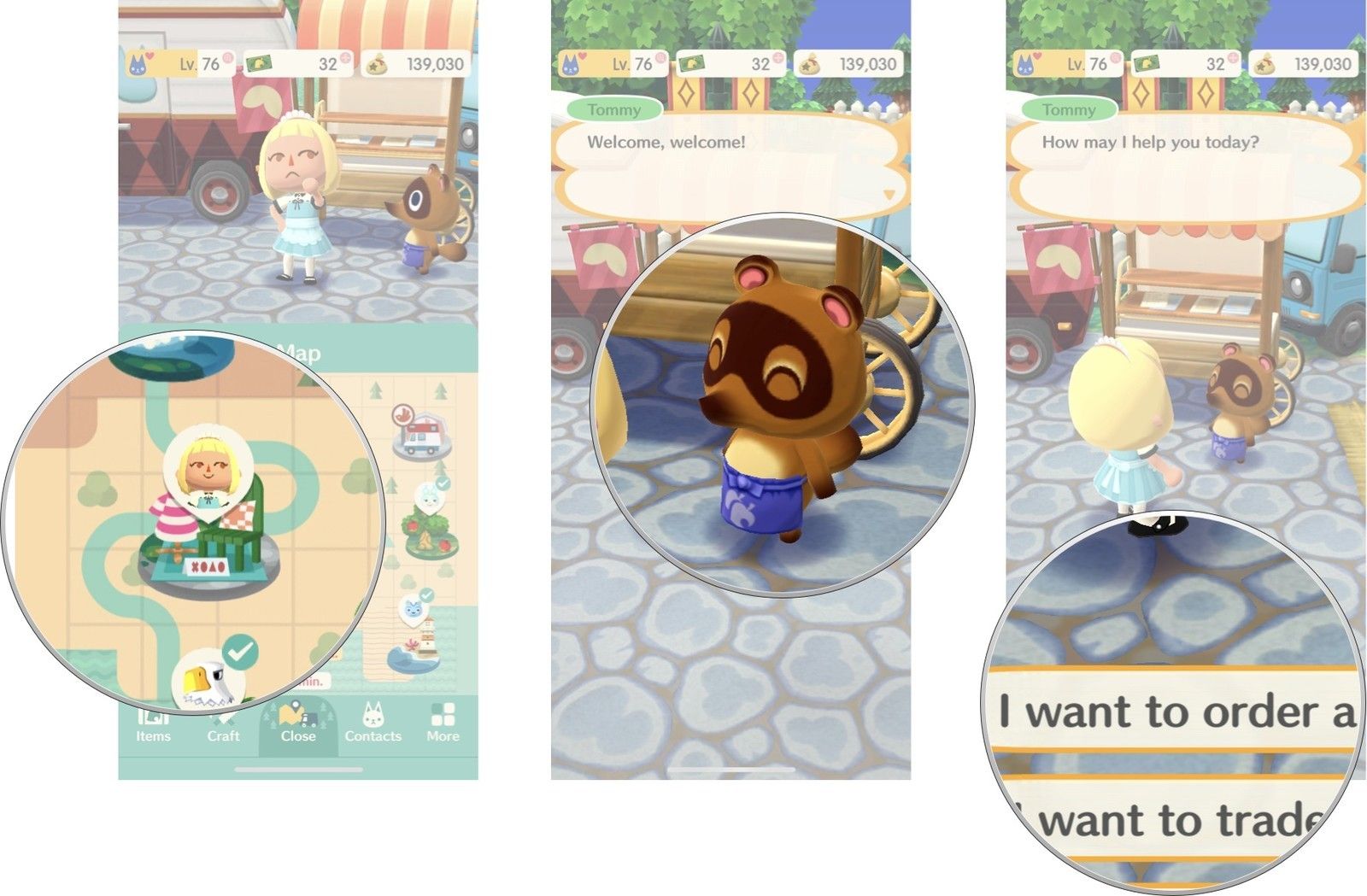 Посетите Market Place, затем поговорите с Томми, затем нажмите «Я хочу заказать печенье»